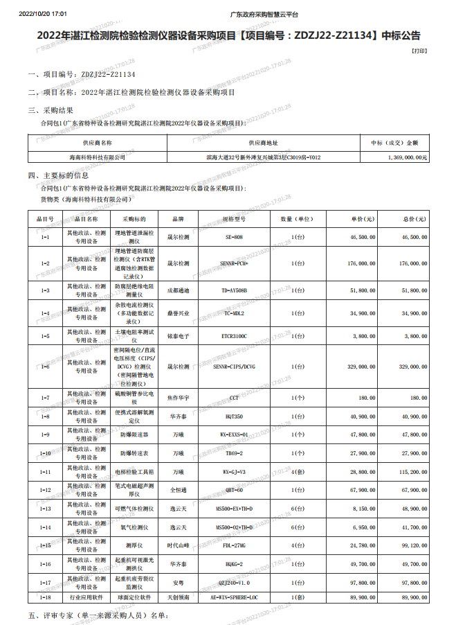 2022年湛江檢測院檢驗檢測儀器設(shè)備采購項目【項目編號：ZDZJ22-Z21134】中標(biāo)公告(圖1)