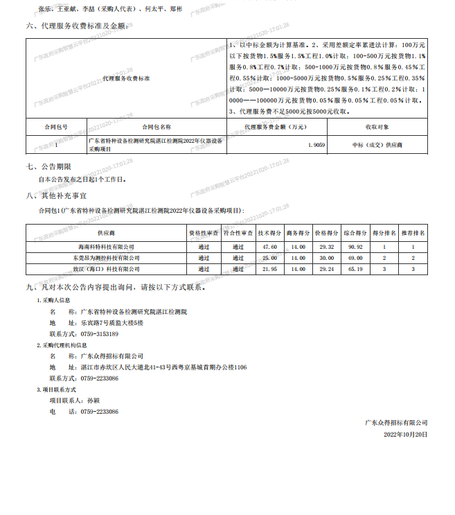 2022年湛江檢測院檢驗檢測儀器設(shè)備采購項目【項目編號：ZDZJ22-Z21134】中標(biāo)公告(圖2)